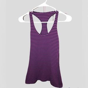 lululemon purple striped tank top - size 4